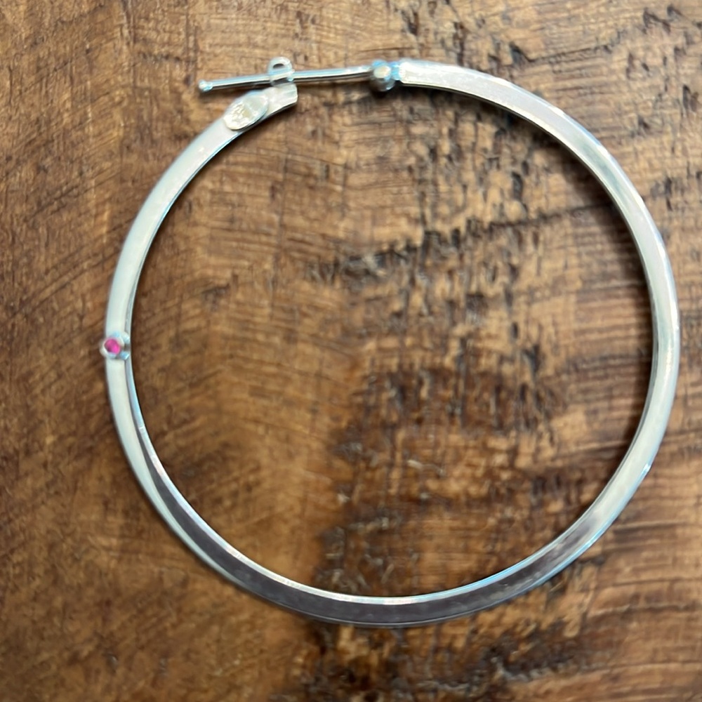 Robert Coin 18k White Gold Hoop Earrings - Picture 4 of 6